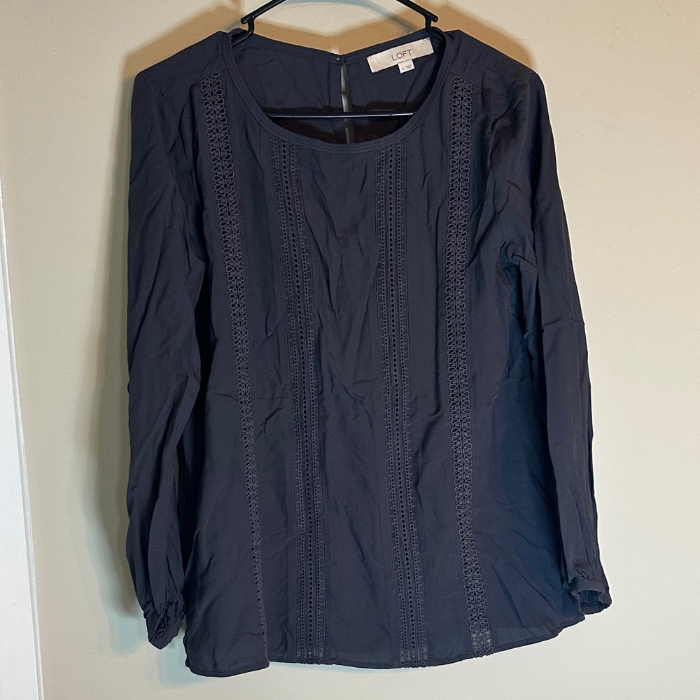 LOFT Women's Grey Blouse